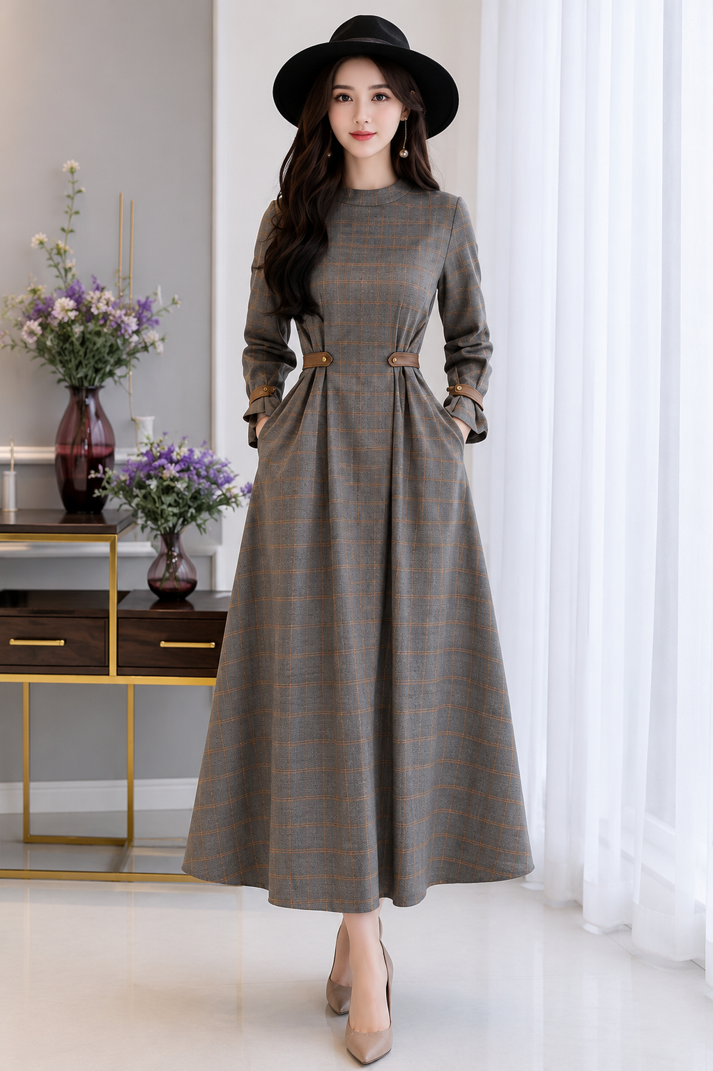 elegant fashion portrait in minimalist setting elegant fashion portrait in minimalist setting