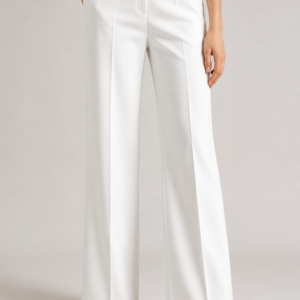 minimalist fashion in white trousers